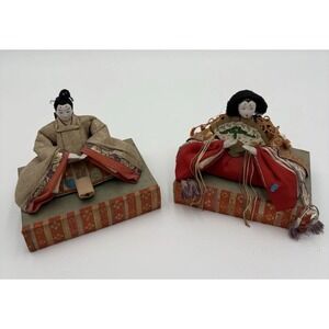 Vintage Japanese Meiji Period‎ Emperor And Empress Hina Dolls